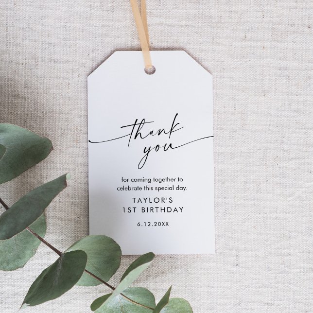 Para Presente Etiqueta de Favor de Festa de aniversário Moderna  (Criador carregado)