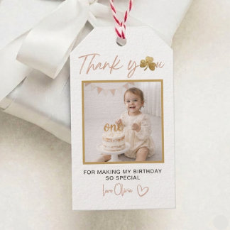 Para Presente Etiqueta de Favor de Foto de Aniversário de Menina