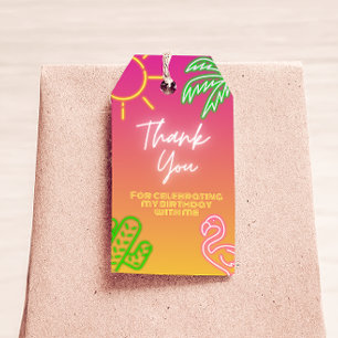 Para Presente Etiqueta de Favor de Neon Rosa de Partido piscina
