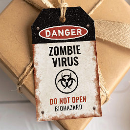 Para Presente Etiqueta de favor de vírus zumbi com sinal de peri
