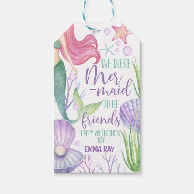 Para Presente Etiqueta de Favor do Namorados Mermaid (Frente)