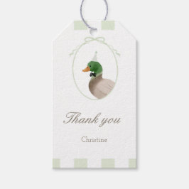 Para Presente Etiqueta de Favor em Retângulo do Pato-real Verde