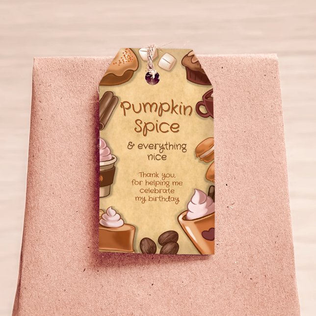 Para Presente Etiqueta de Favor Especiais da Abóbora (Pumpkin Spice Favor Tag Git Tag)