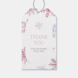Para Presente Etiqueta de Favor Retângulo de Floco de Neve Rosa