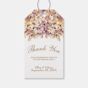 Para Presente Etiqueta de Favor Rústico Roxo Elegante Hydrangea