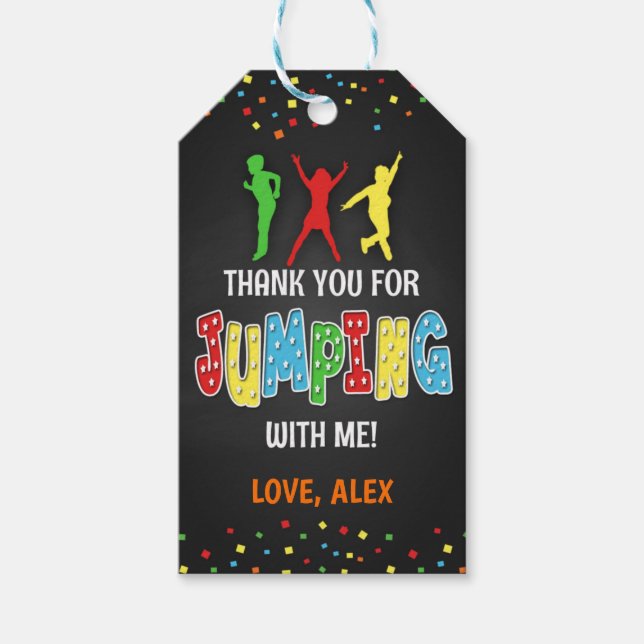 Para Presente Etiqueta de Favorito de Aniversário de Trampoline  (Frente)