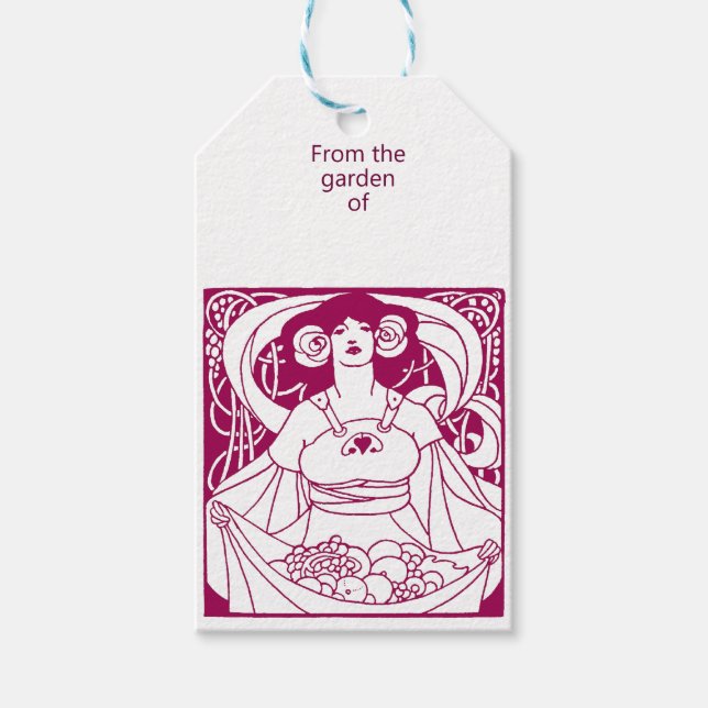 Para Presente Etiqueta de Jardim Art Nouveau (Frente)