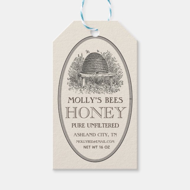Para Presente Etiqueta de mel da Ivory Skep com rico (Frente)