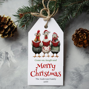 Para Presente Etiqueta de Natal com Galinhas Caprichosas Edição
