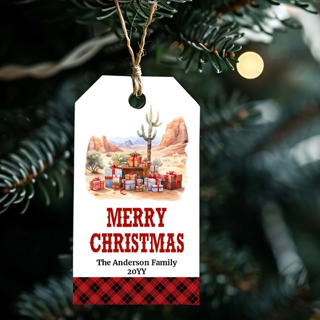 Para Presente Etiqueta de Natal de casa de campo personalizável (Country farmhouse Christmas tag editable custom)