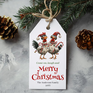 Para Presente Etiqueta de Natal de Frangos Caprichosos Estilo Ca
