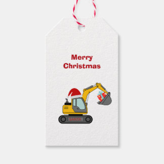 Para Presente Etiqueta de Natal do Pequeno Escavador do Papai No