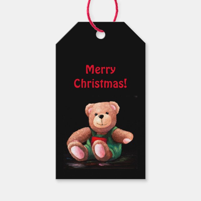 Para Presente Etiqueta de Natal do Urso de Teddy (Frente)