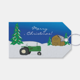 Para Presente Etiqueta de Natal Green Trator & Barn