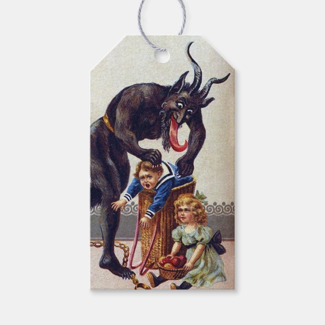 Para Presente Etiqueta de Natal Krampus (Frente)