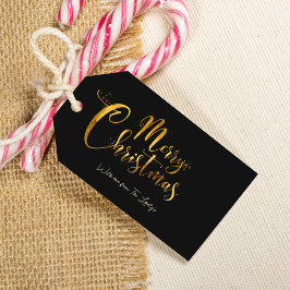 Para Presente Etiqueta de natal, preto e ouro, minimalista