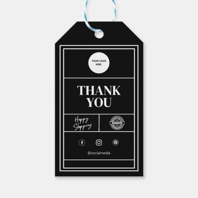 Para Presente Etiqueta de Oferta Comercial Personalizada Preta (Frente)