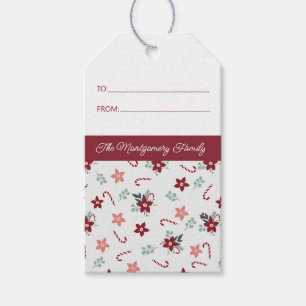 Para Presente Etiqueta de Oferta de Nome do País Floral de Natal
