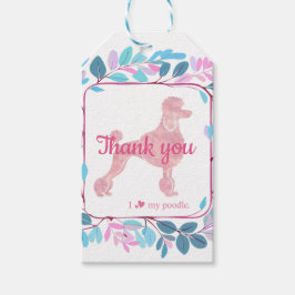 Para Presente Etiqueta de Oferta de Poodle Rosa Personalizada