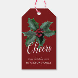 Para Presente Etiqueta de Oferta Holly Personalizada Elegante