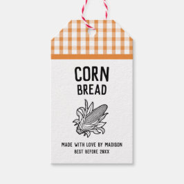 Para Presente Etiqueta de pão de milho com padrão xadrez e espig