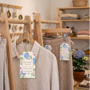 Para Presente Etiqueta de Preço de Hortênsia Elegante com Código