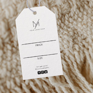 Para Presente Etiqueta de preço de marca de mídia social com log