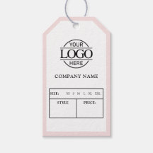 Etiqueta de preço de roupa com logotipo de negócio