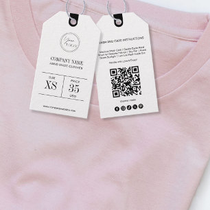 Para Presente Etiqueta de Preço de Roupas com Código QR Minimali