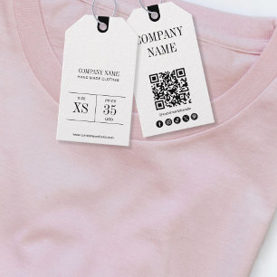 Para Presente Etiqueta de Preço de Roupas com Código QR Minimali