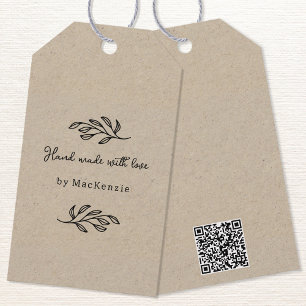 Para Presente Etiqueta de Preço QR code de Papel Marrom Feita à 