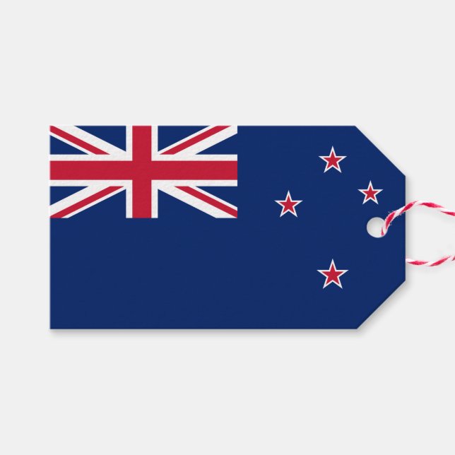 Para Presente Etiqueta de presentes com bandeira da Nova Zelândi (Frente (horizontal))