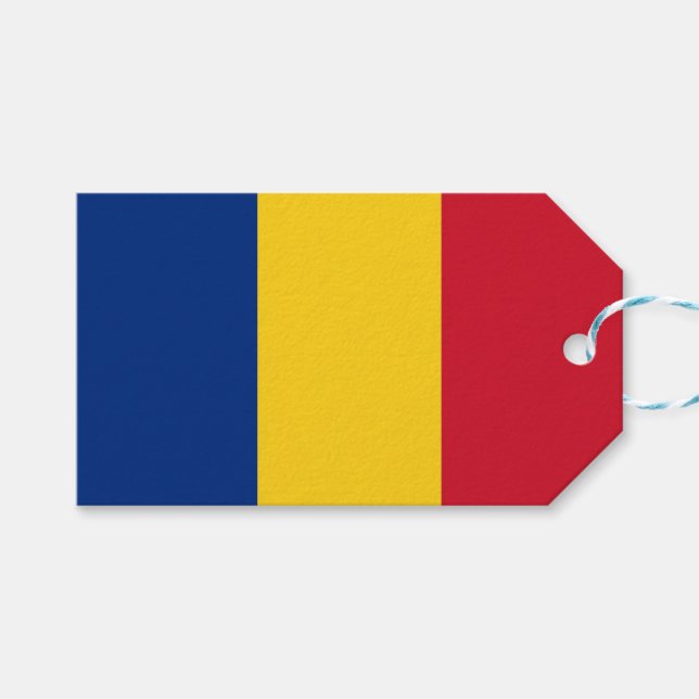 Para Presente Etiqueta de presentes com bandeira da Romênia (Frente (horizontal))