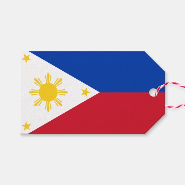 Para Presente Etiqueta de presentes com bandeira das Filipinas (Frente (horizontal))