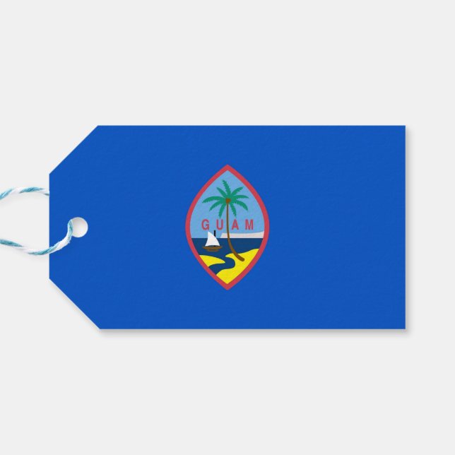Para Presente Etiqueta de presentes com bandeira de Guam, EUA (Verso Horizontal)