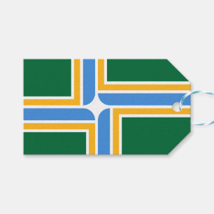 Para Presente Etiqueta de presentes com bandeira de Portland Cit