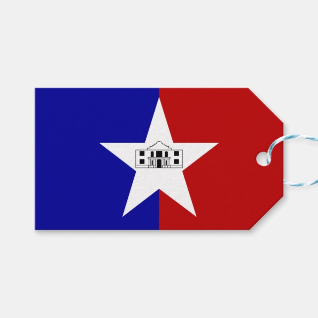 Para Presente Etiqueta de presentes com bandeira de San Antonio  (Frente (horizontal))