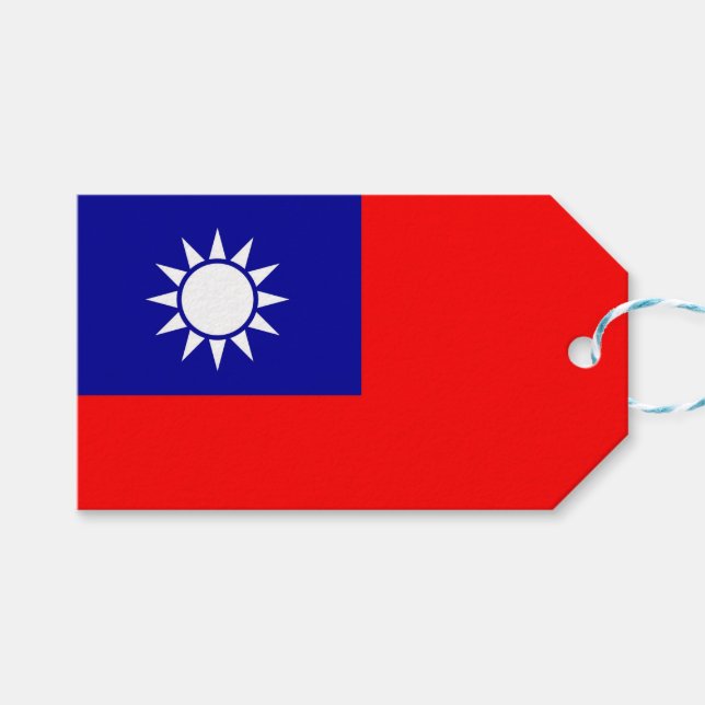 Para Presente Etiqueta de presentes com bandeira de Taiwan (Frente (horizontal))