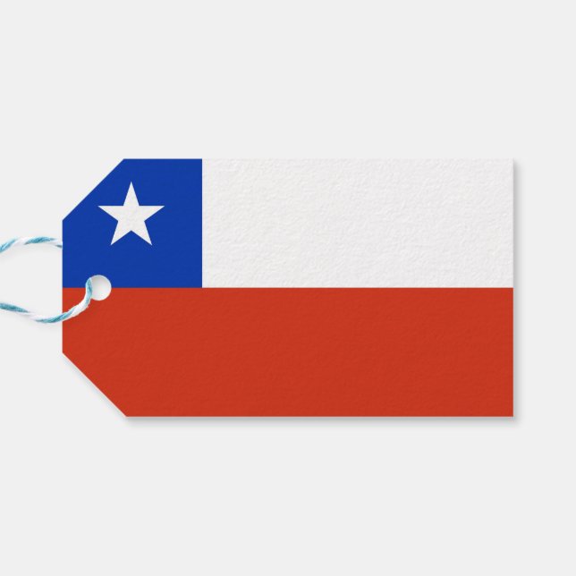 Para Presente Etiqueta de presentes com bandeira do Chile (Verso Horizontal)