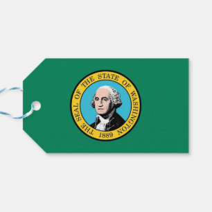 Para Presente Etiqueta de presentes com bandeira do Estado de Wa