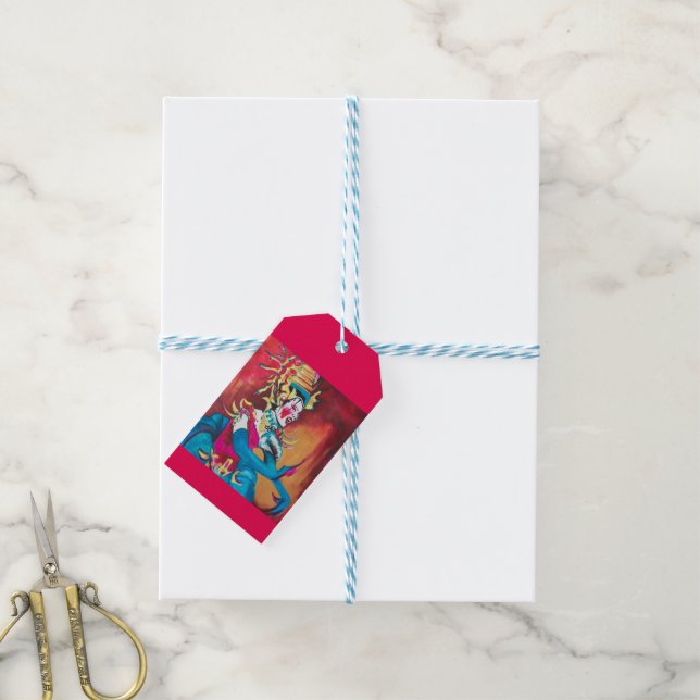 Para Presente Etiqueta de presentes com dançarina Tailandesa (Com cordão)