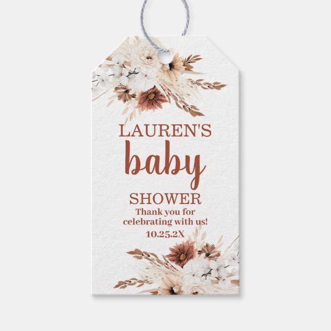 Para Presente Etiqueta de presentes da Chá de fraldas Boho Terra (Frente)