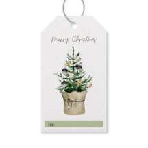Etiqueta de presentes da planta da árvore de Natal