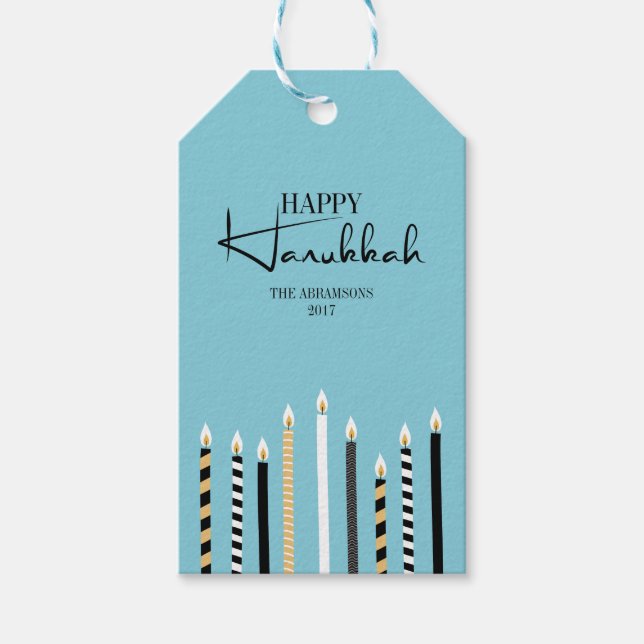 Para Presente Etiqueta de presentes de Natal de Hanukkah feliz m (Frente)