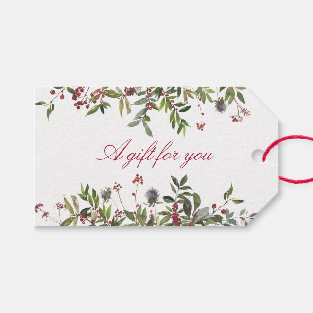 Para Presente Etiqueta de presentes de Natal rosa na fronteira (Frente (horizontal))