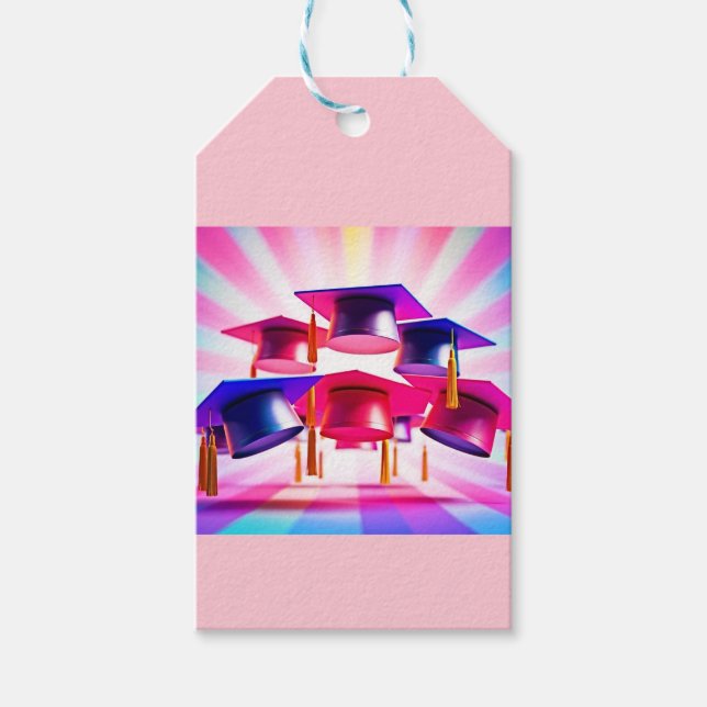 Para Presente Etiqueta de presentes do PopArt Graduation Hats (Frente)