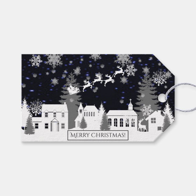 Para Presente Etiqueta de presentes na vila de Natal (Frente (horizontal))