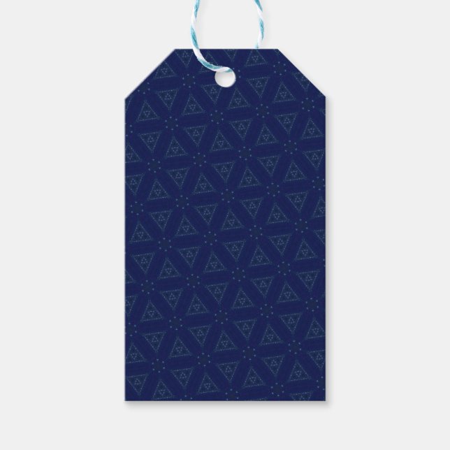 Para Presente Etiqueta de presentes padrão triangular azul (Frente)