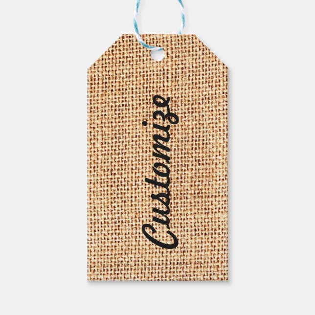 Para Presente Etiqueta de presentes personalizada da Juta Burlap (Frente)