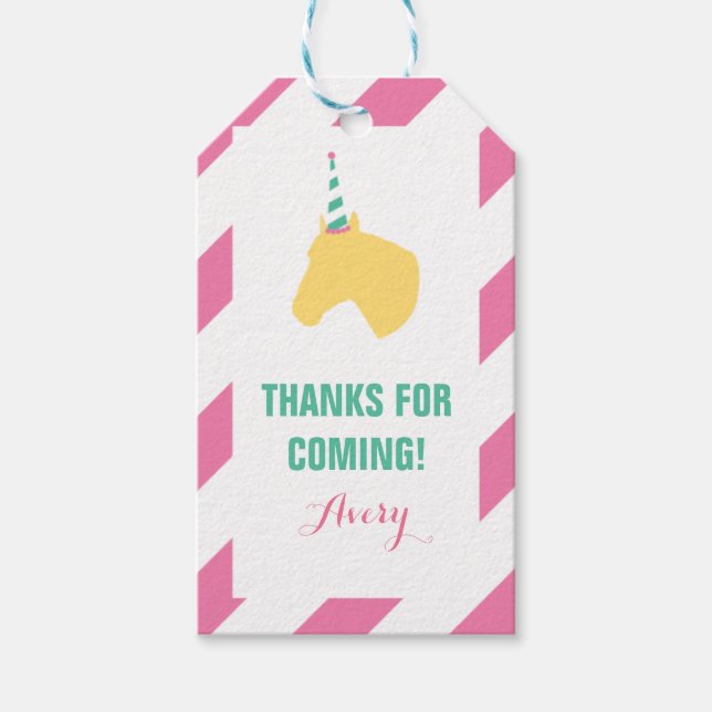 Para Presente Etiqueta de presentes personalizada do Pony Party  (Frente)